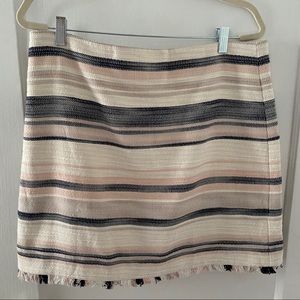 Ann Taylor LOFT pastel stripe tweed skirt size L